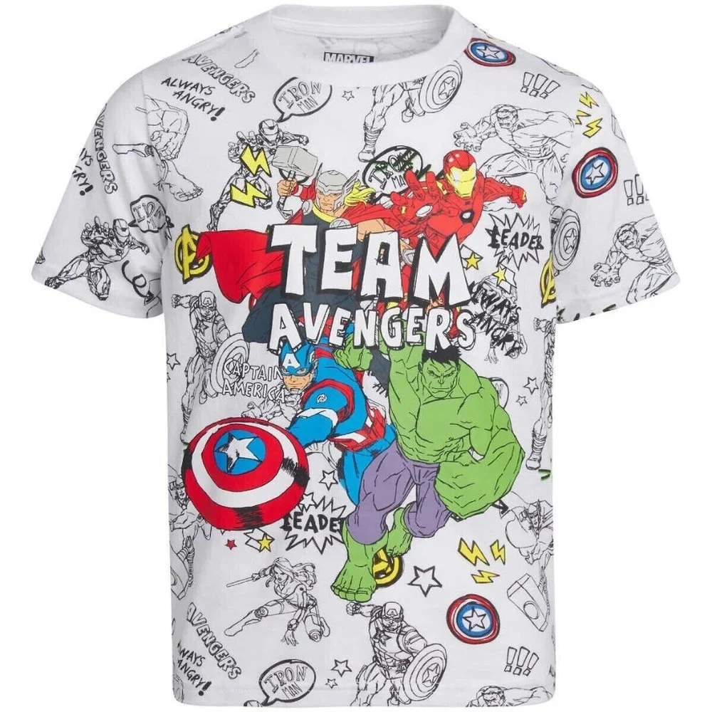 New! Marvel Kids' 5-piece Set Boys Team Avengers 3-shirts 1-short 1-pant size 7! - Picture 3 of 7